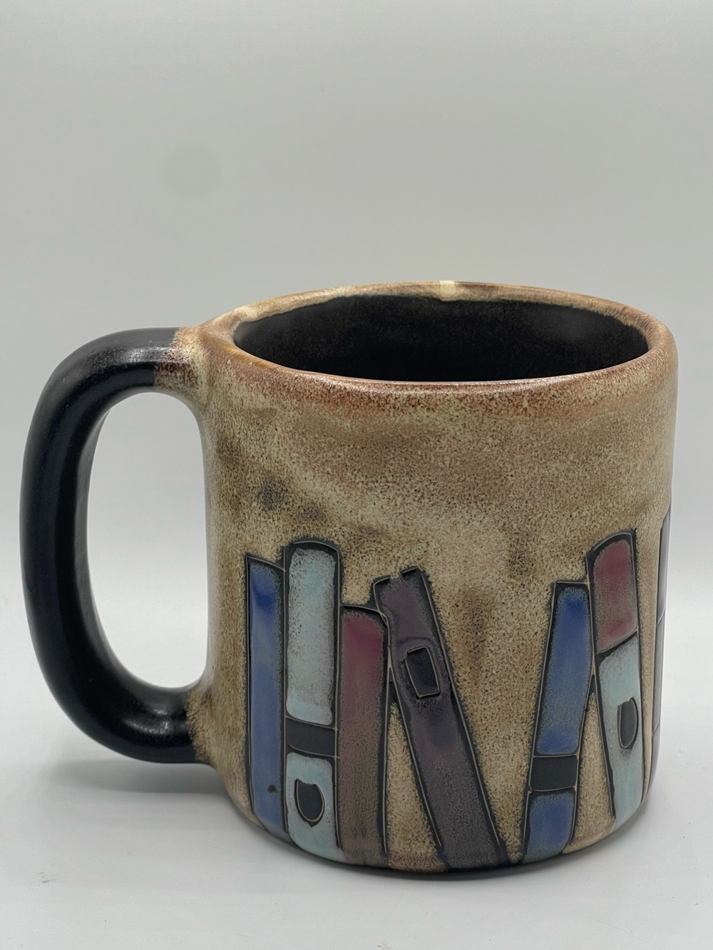 Mara Stoneware Bookstore 16 oz Coffee Mug Art Pottery Handcrafted in Mexico